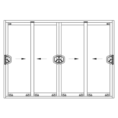 Balcony 4 Panel Sliding Patio Door Hardware System from China manufacturer - 3H INC.