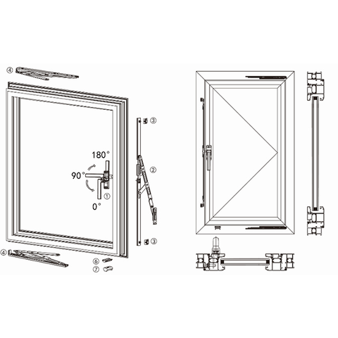 European Standard 20 Groove Outward Opening Interval Ventilating System