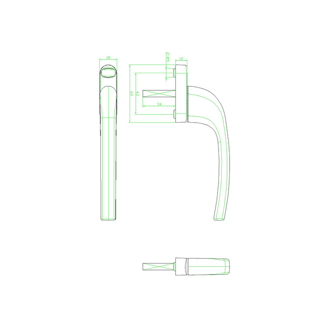 Aluminum-alloy-casement-window-multi-point-lockable-handle-CZ11A-2-3 Aluminum-alloy-casement-window-multi-point-lockable-handle-CZ11A-2-3