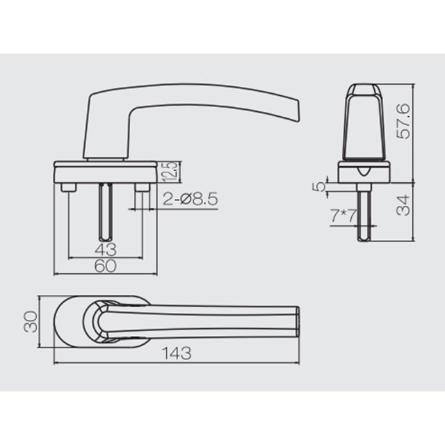 Aluminum-alloy-casement-window-multi-point-lockable-handle-CZ23A-2-3