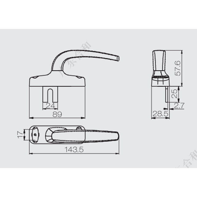 Aluminum-alloy-casement-window-multi-point-fork-handle-CZH07E--5