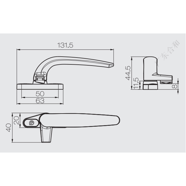 Aluminum-alloy-top-hung-casement-window-camlock-handle-ZY12-3