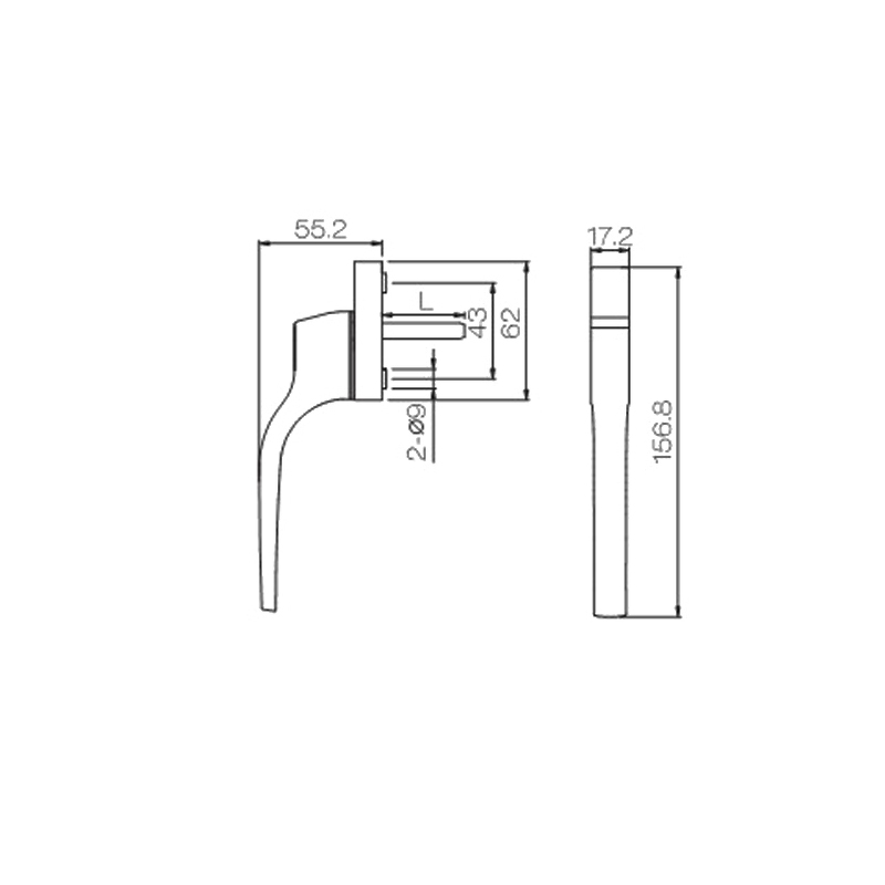 High quality aluminum alloy small handle for UPVC casement windows and doors PCZ03 2
