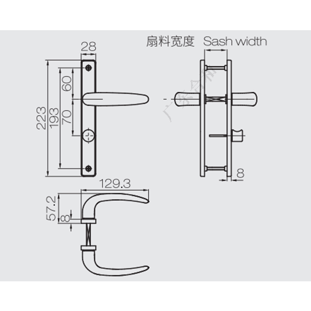 Aluminum-alloy-casement-door-lock-bi-directional-handle-CZM04-3-