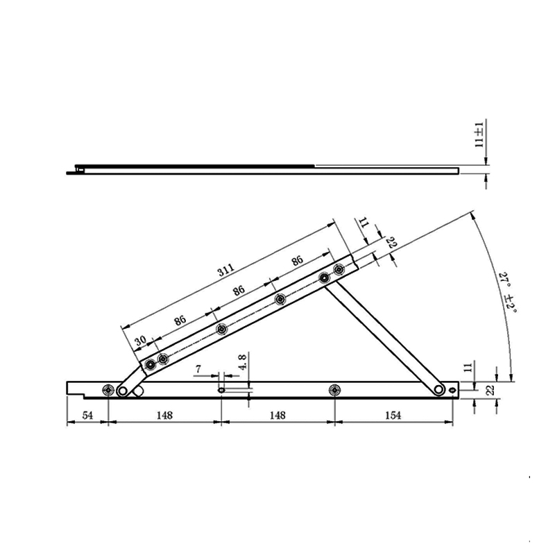 HLX20 top hung window alu friction stay 1 HLX20 top hung window alu friction stay 1