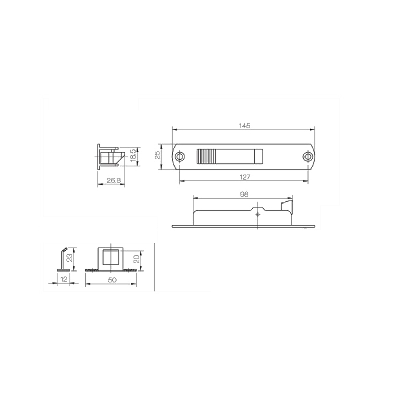 High quality aluminum alloy sliding touch lock for UPVC sliding windows PSTP01 1
