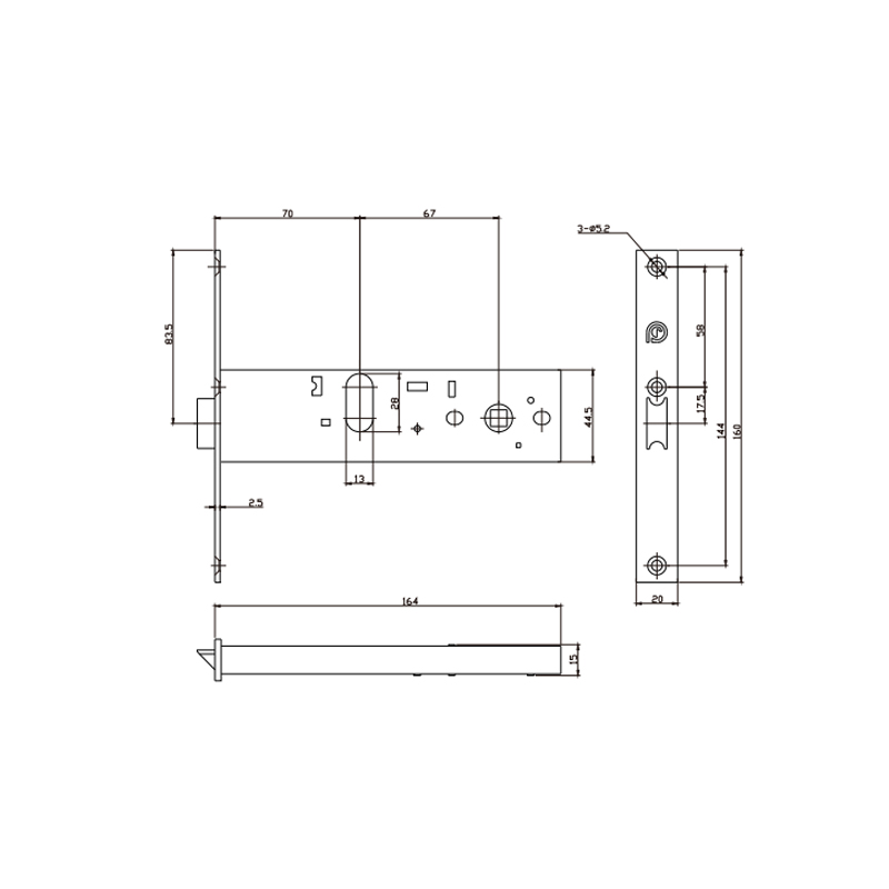 door lock body 13666 2